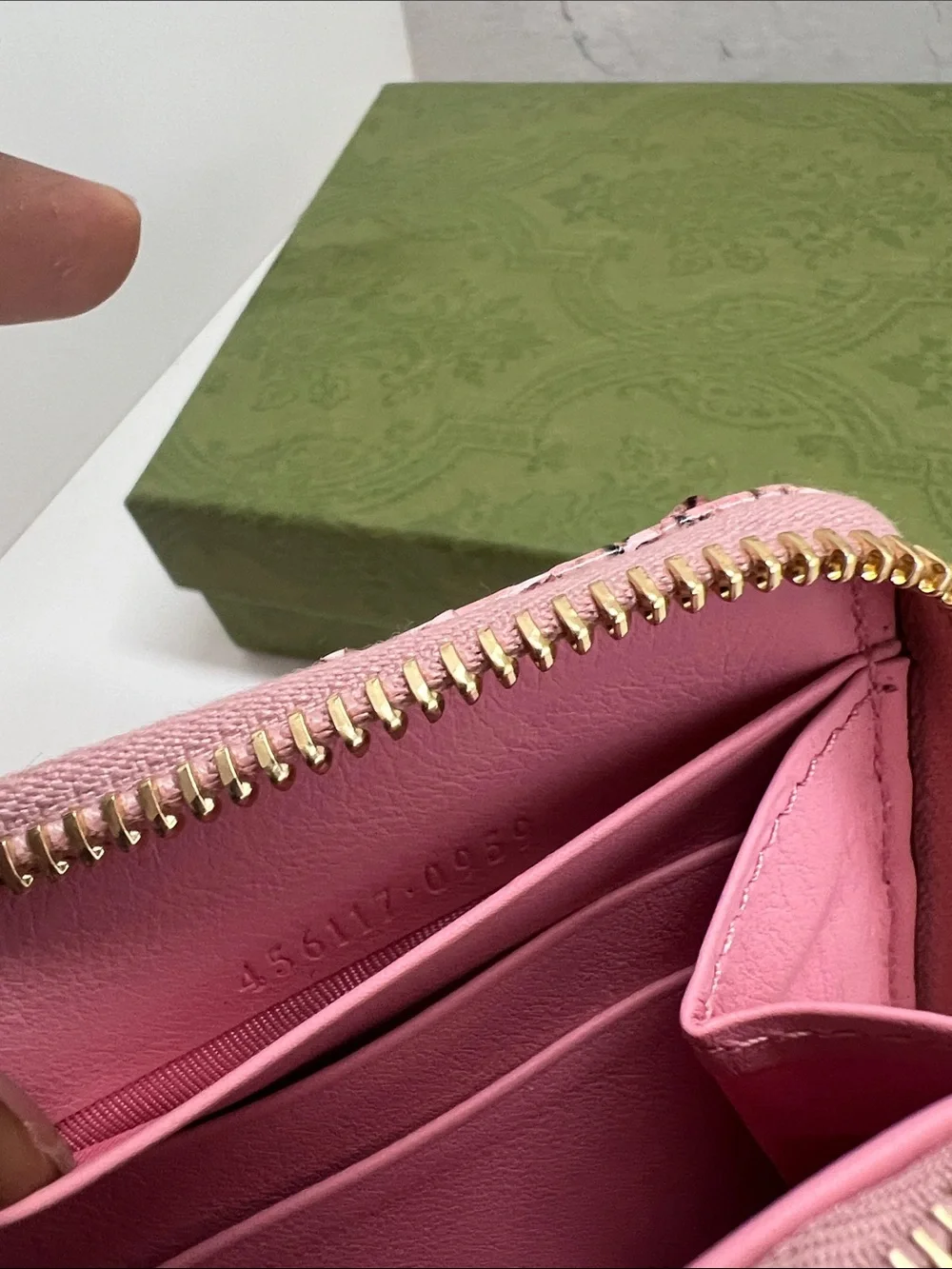 Gucci GG Marmont Zipper Wallet Pink Python Leather Long Wallet